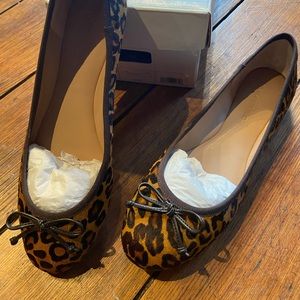 Banana Republic Ashley Bow Ballet Flats, Leopard, Size 7.5